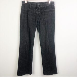 THEORY | Lace Up Bootcut Black Denim Jeans Tie Low Rise Women’s Size 4